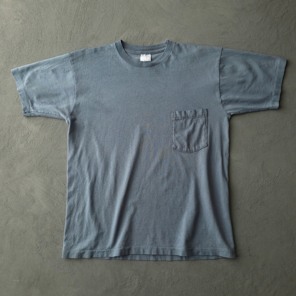 Vintage 90s GAP T-shirt Small Blue Pocket Short Sleeve Dyed Single Stitch